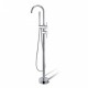 Euro Round Chrome Freestanding Bath Mixer Taps With Hand held Shower Tapware Bathtub Filler 